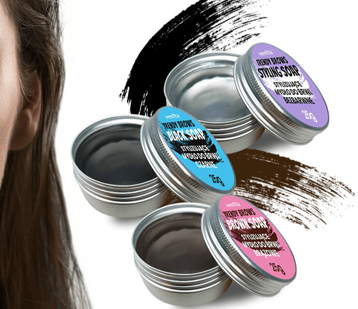 Cera para cejas 3 en 1 Venita Trendy Brows Black para peinar, tonificar y cuidar negro 25 g