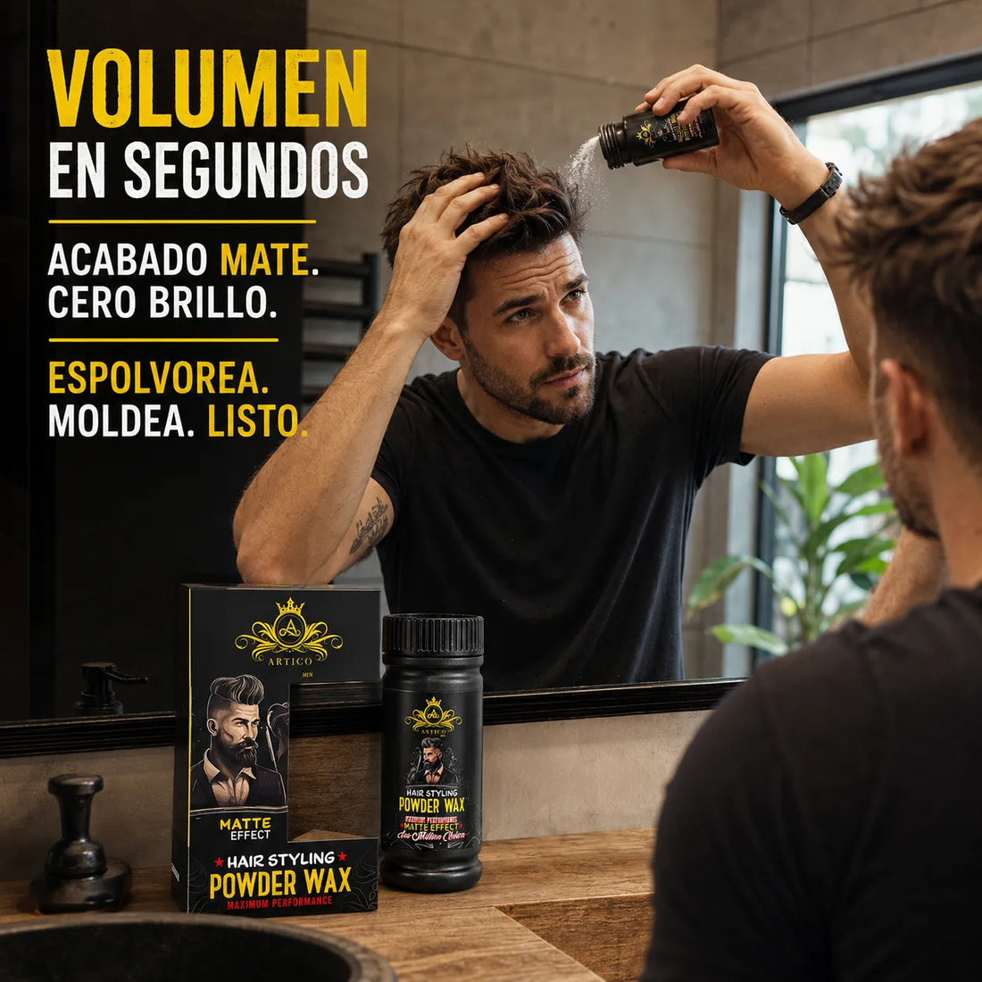 Ártico Men® – Cera en polvo para hombre con acabado mate y volumen 20 g