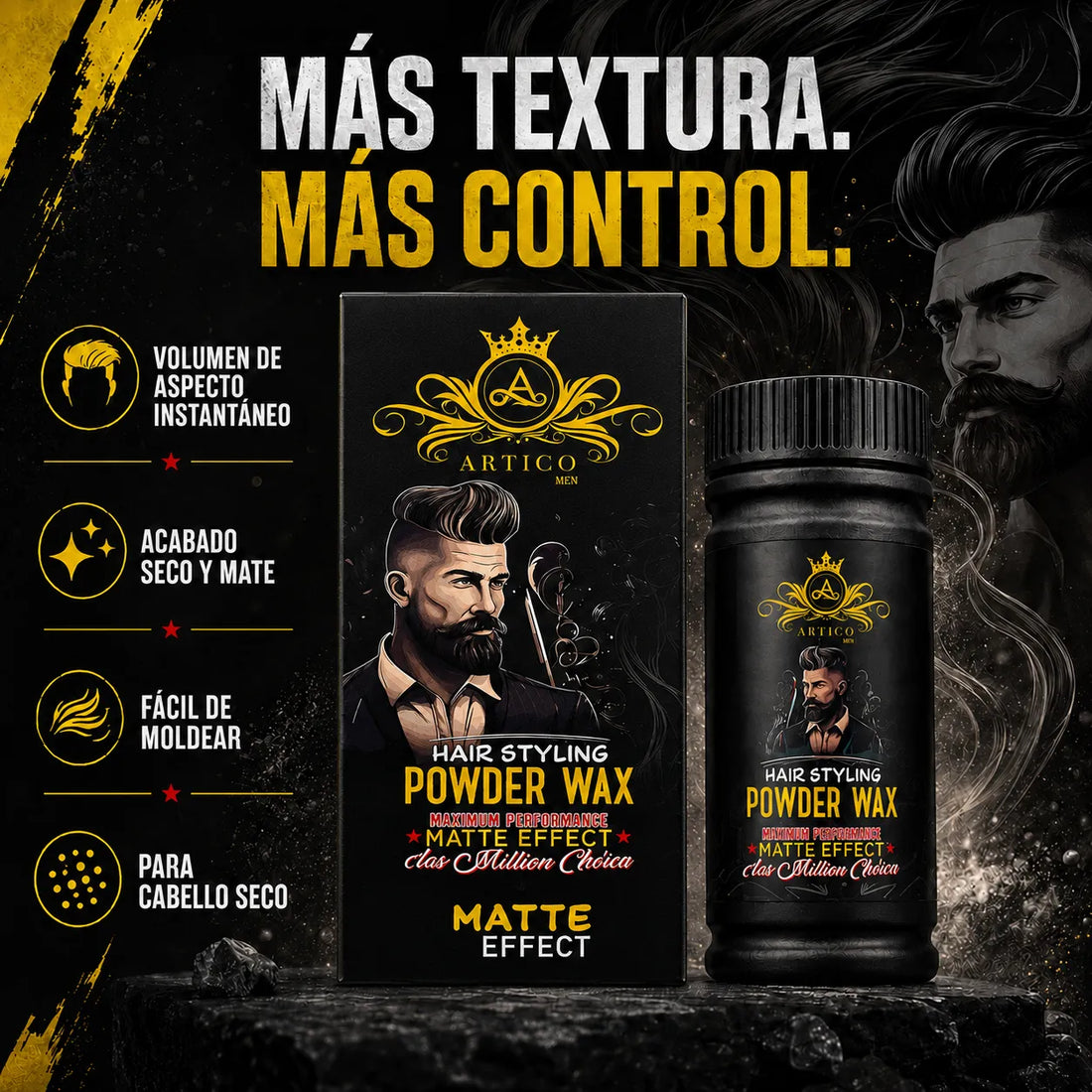 Ártico Men® – Cera en polvo para hombre con acabado mate y volumen 20 g