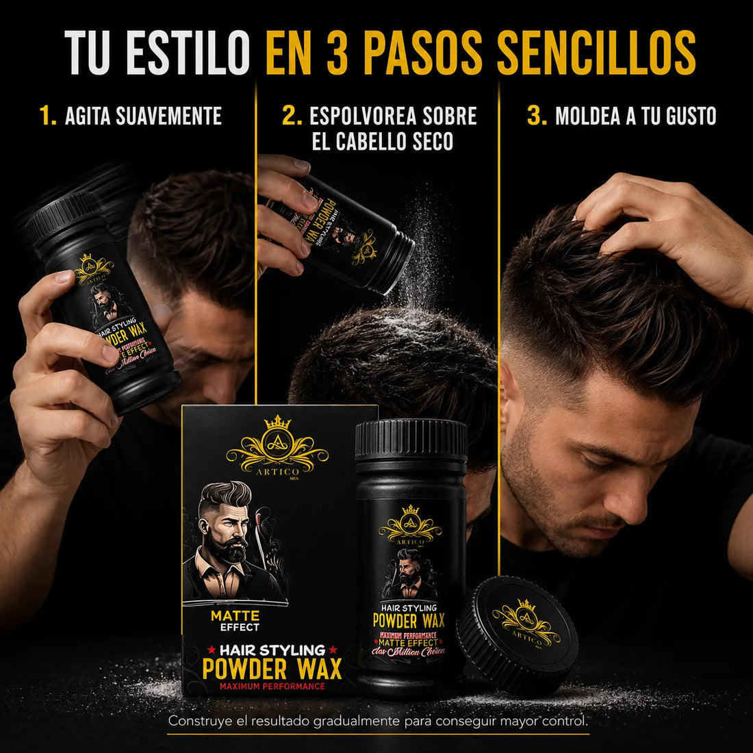 Ártico Men® – Cera en polvo para hombre con acabado mate y volumen 20 g