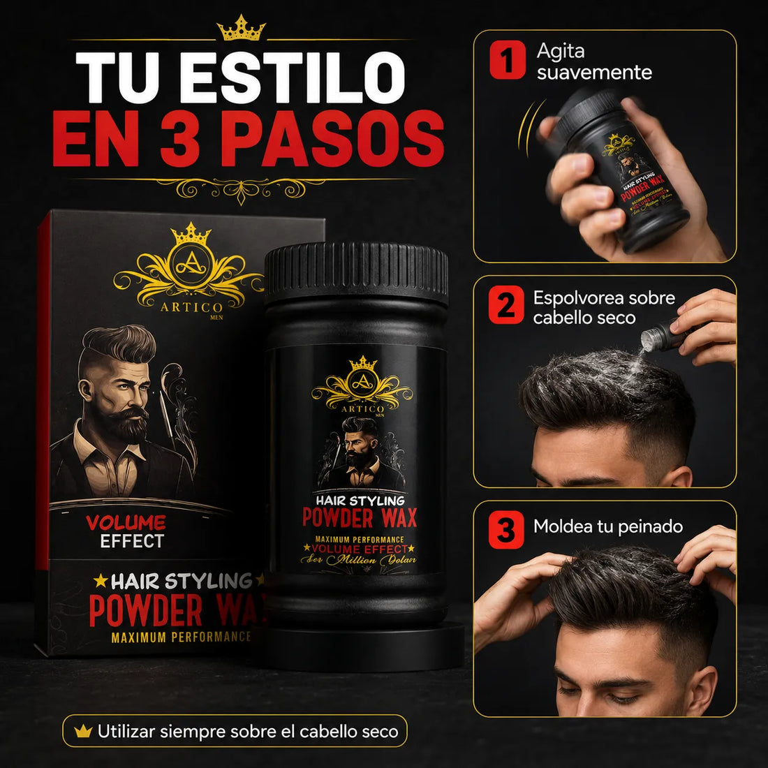 Ártico Men® – Cera en polvo para dar volumen 20 g