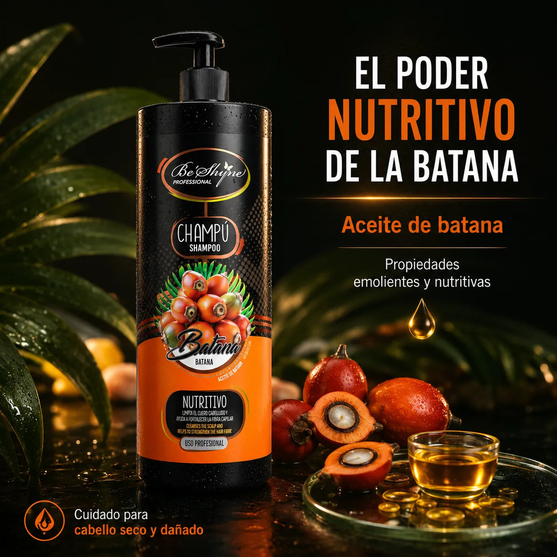 Be'Shyne – Champú Nutritivo para Cabello Seco y Dañado 1000ml