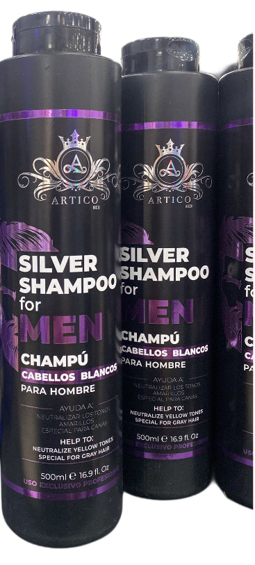 Ártico Men® – Champú matizador para cabello rubio y blanco 500 g