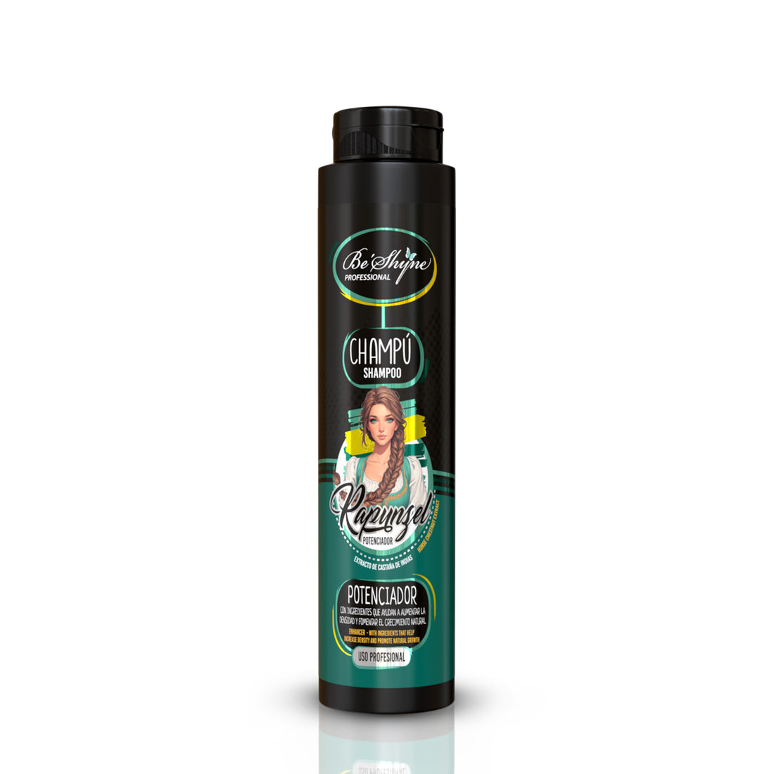 Be´Shyne® – Champú Rapunzel Potenciador con Biotina y Castaño de Indias para Cabello Frágil 1000ml/500ml