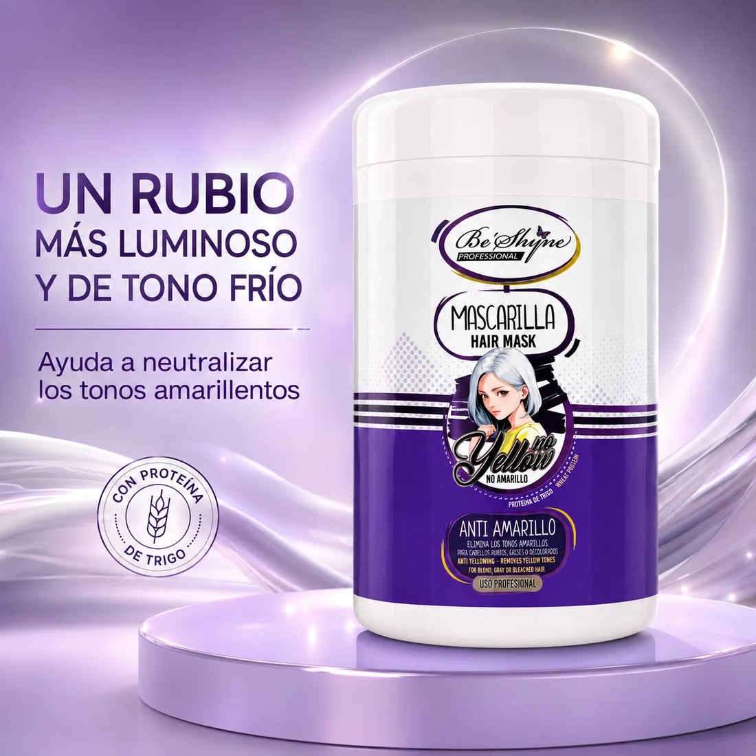 Be´Shyne® – Mascarilla Antiamarillo con Proteína de Trigo para Cabello Rubio 1kg