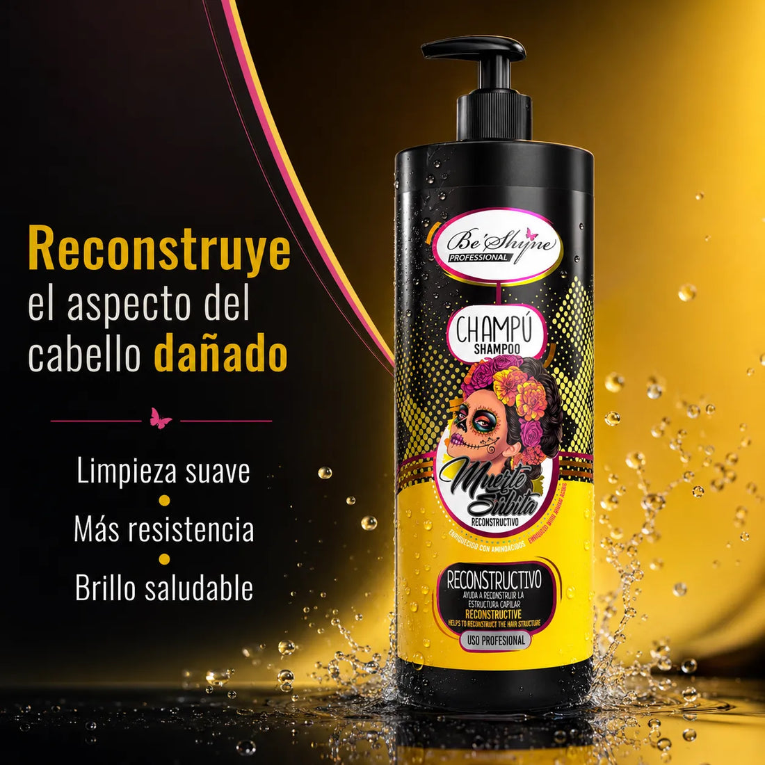 Be´Shyne® – Champú Reconstructivo con Aminoácidos de Queratina para Cabello Dañado 1L