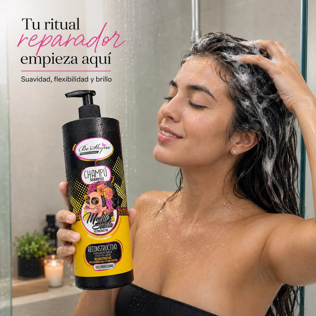 Be´Shyne® – Champú Reconstructivo con Aminoácidos de Queratina para Cabello Dañado 1L