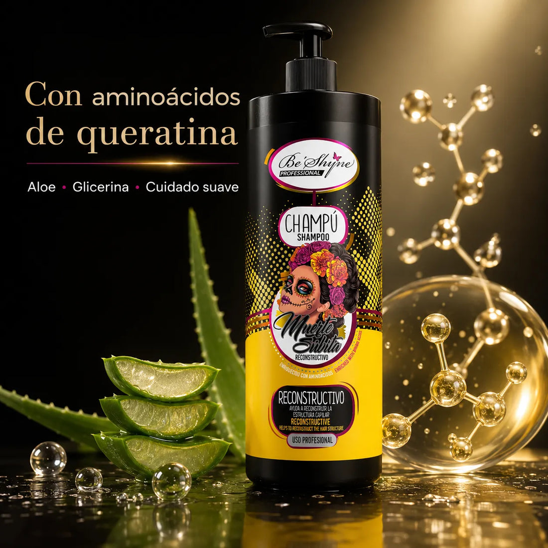 Be´Shyne® – Champú Reconstructivo con Aminoácidos de Queratina para Cabello Dañado 1L