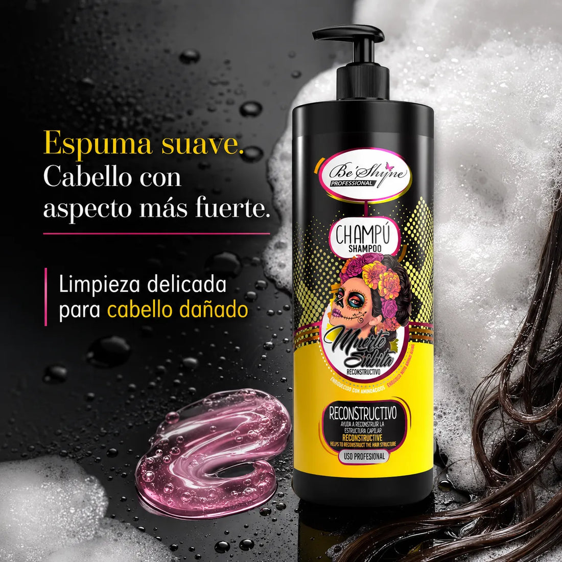 Be´Shyne® – Champú Reconstructivo con Aminoácidos de Queratina para Cabello Dañado 1L