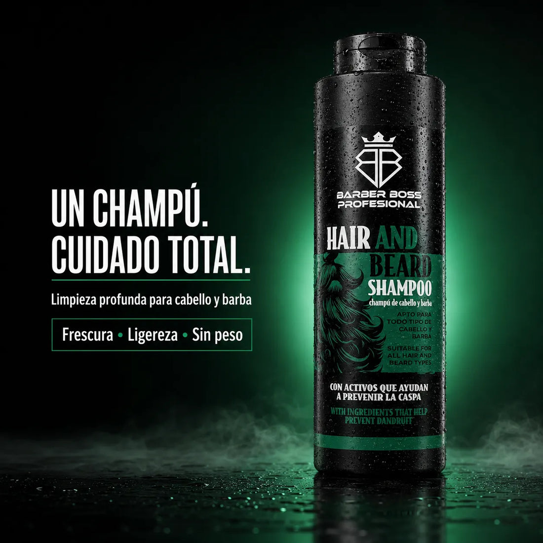 Barber Boss – Champú para Cabello y Barba con Frescor y Ligereza 500ml