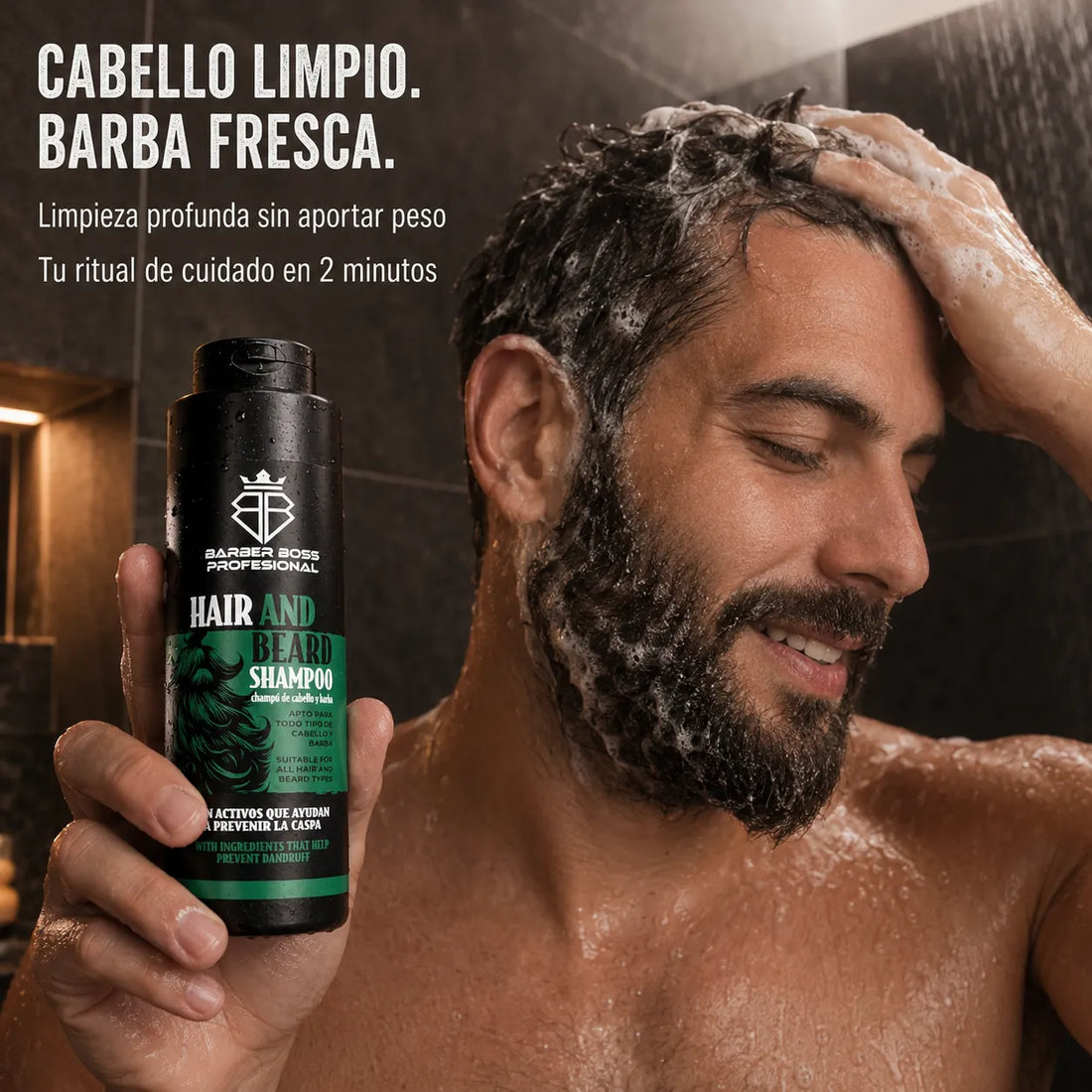 Barber Boss – Champú para Cabello y Barba con Frescor y Ligereza 500ml