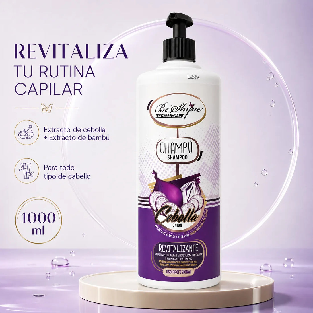 Be´Shyne® – Champú Revitalizante de Cebolla para Todo Tipo de Cabello 1000ml
