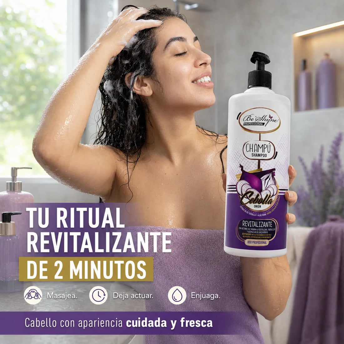 Be´Shyne® – Champú Revitalizante de Cebolla para Todo Tipo de Cabello 1000ml