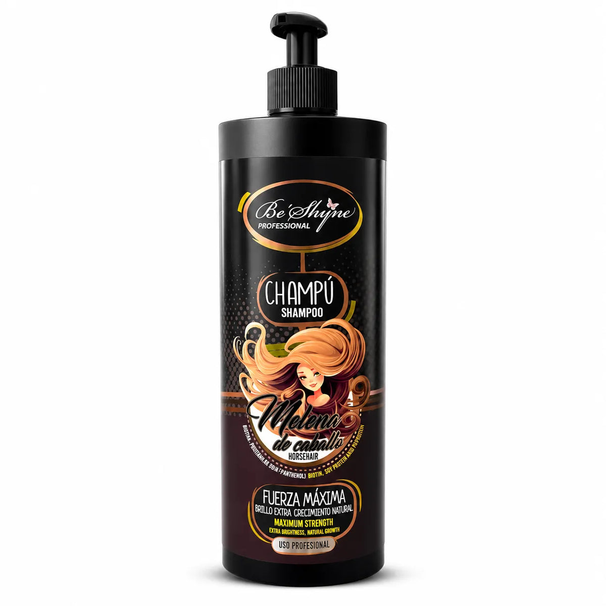 Be´Shyne® – Champú Melenas Fortalecedor con Biotina para Todo Tipo de Cabello 1000ml