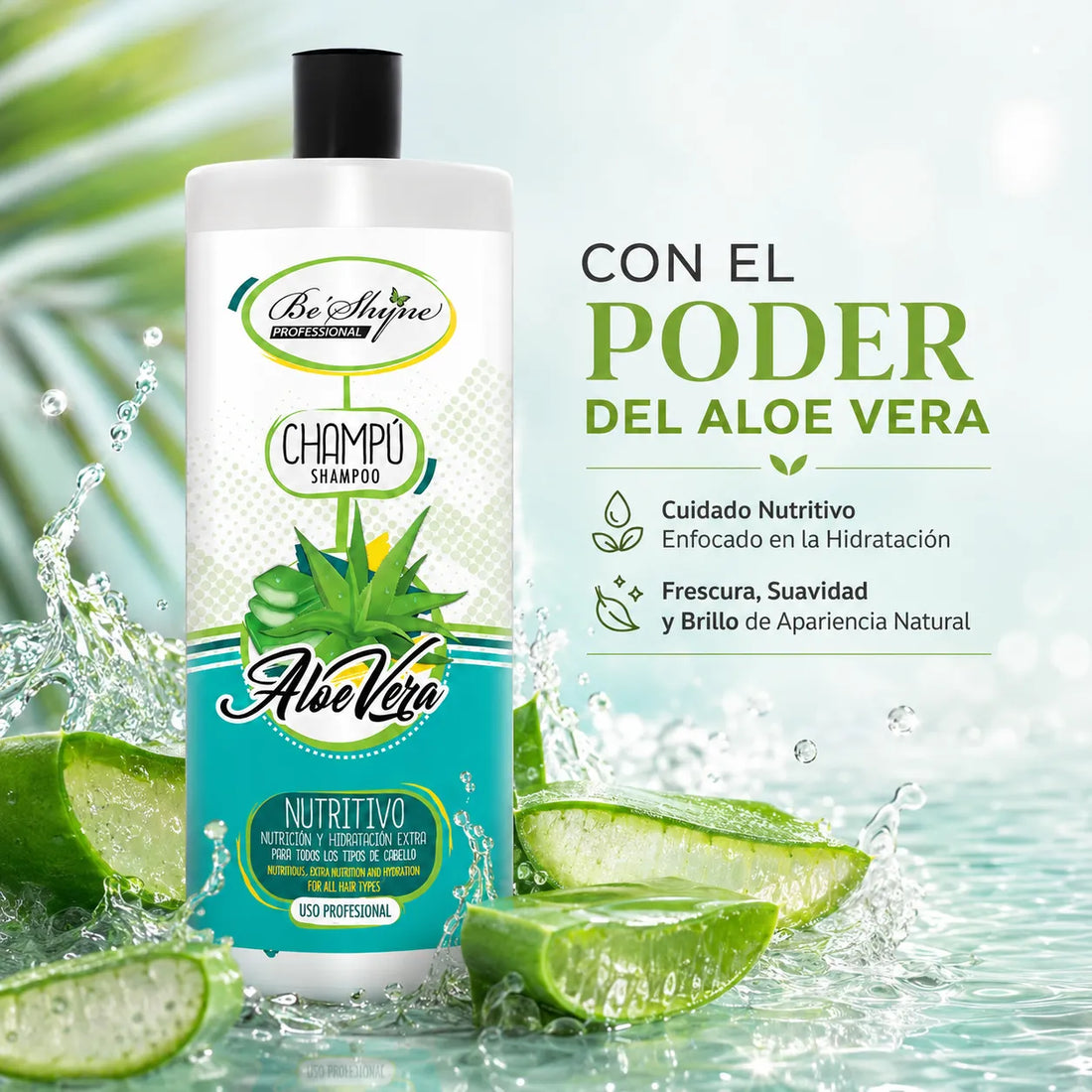 Be´Shyne – Champú Nutritivo de Aloe Vera para Todo Tipo de Cabello 1000ml
