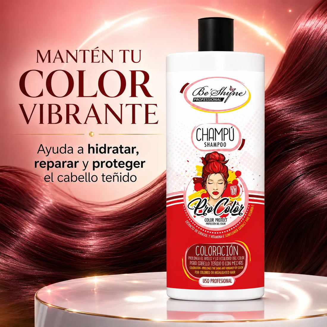 Be´Shyne® – Champú para Cabello Teñido Protector del Color 1000 ml