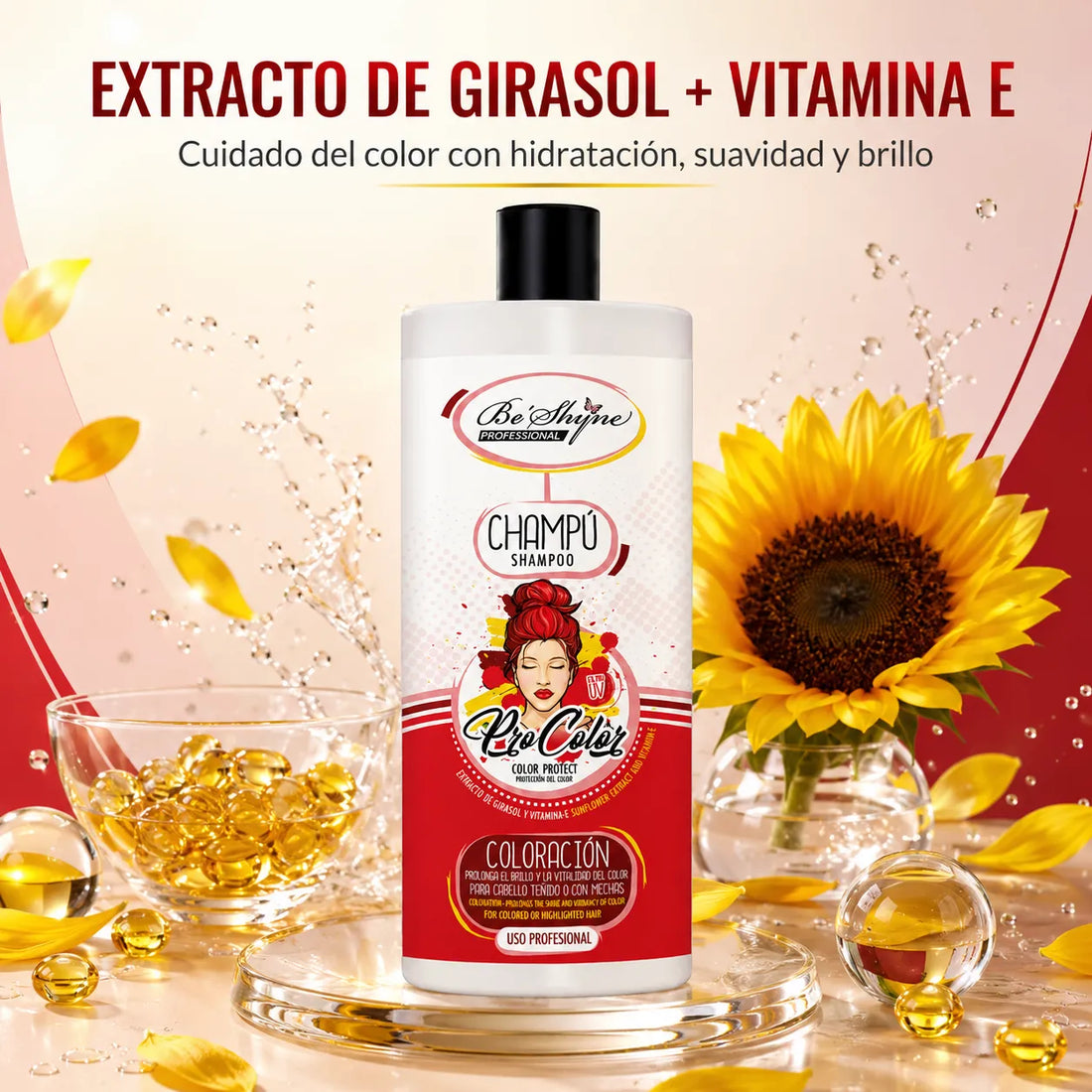 Be´Shyne® – Champú para Cabello Teñido Protector del Color 1000 ml