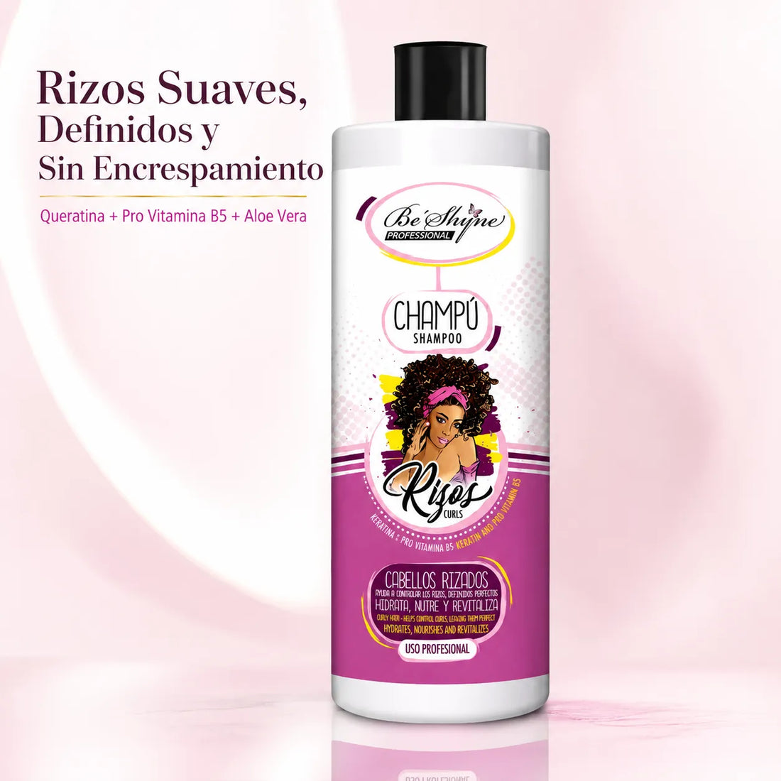 Be’Shyne – Champú para Rizos con Queratina y Pro Vitamina B5 para Cabello Rizado
