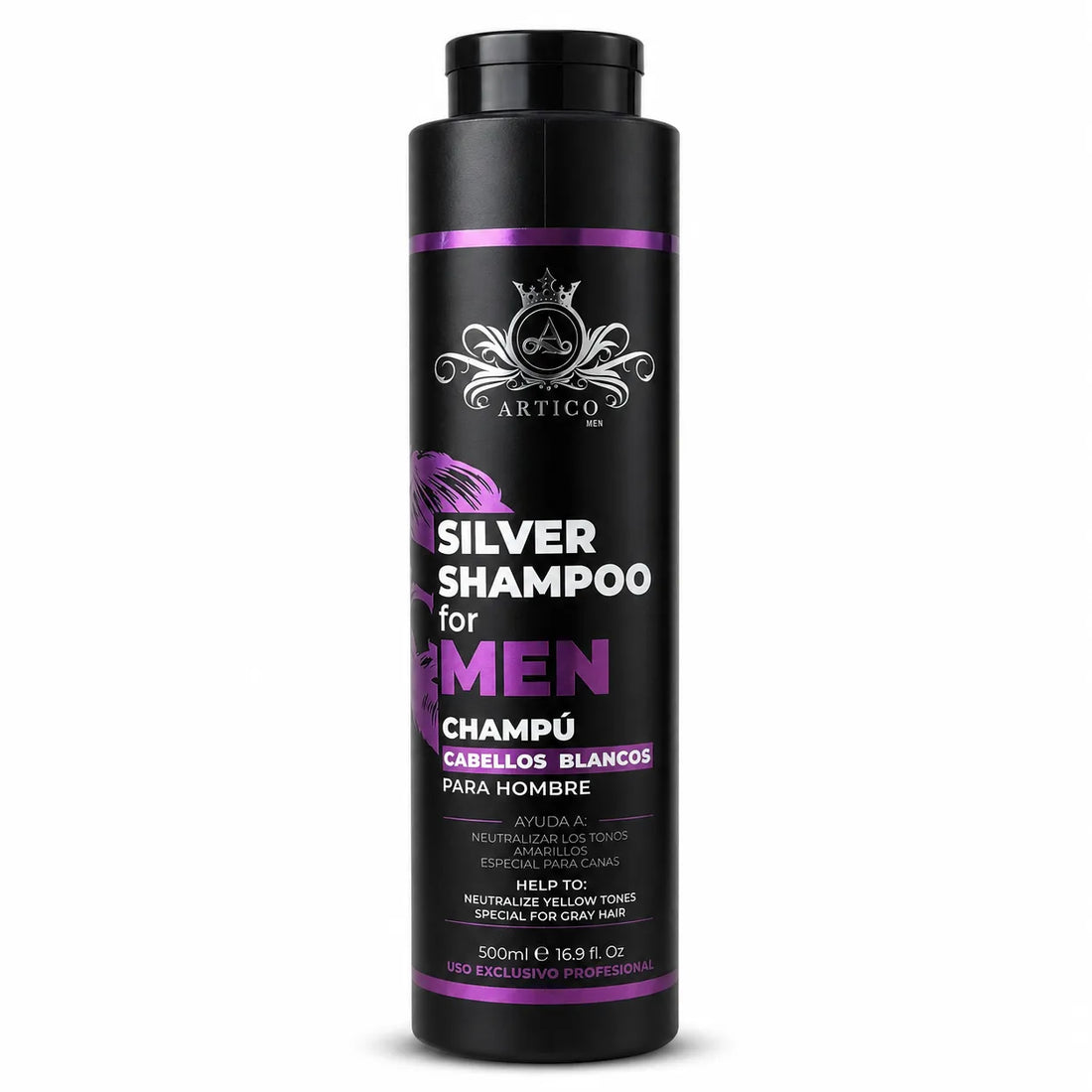Ártico Men® – Champú matizador para cabello rubio y blanco 500 g