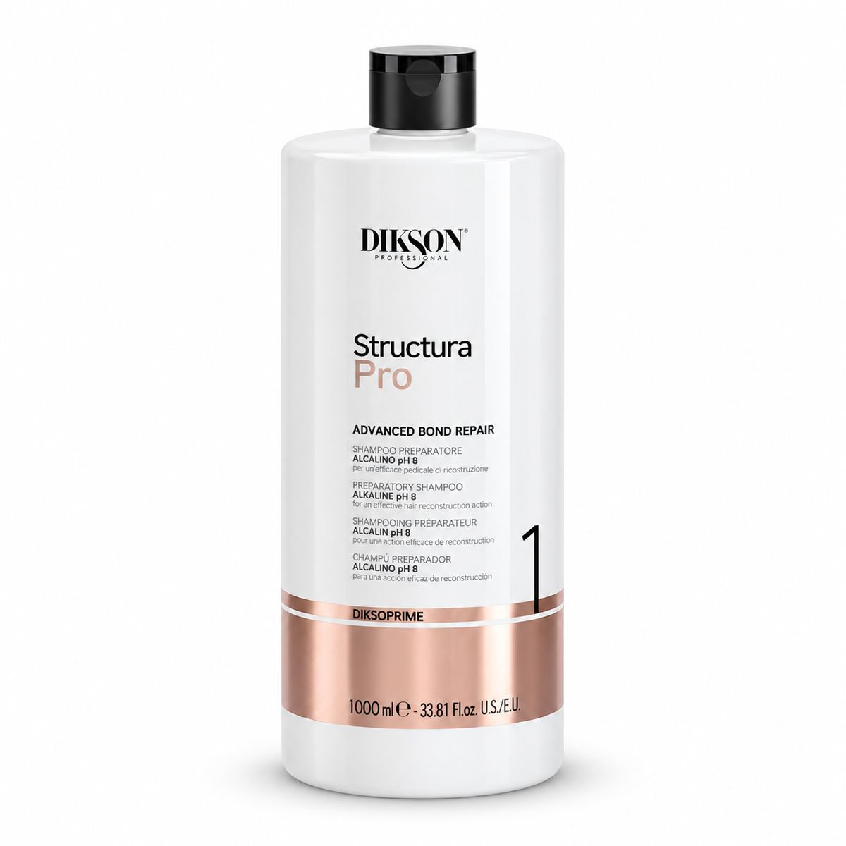 Dikson – Champú preparatorio alcalino Structura Pro pH 8 para reconstrucción capilar 1000 ml