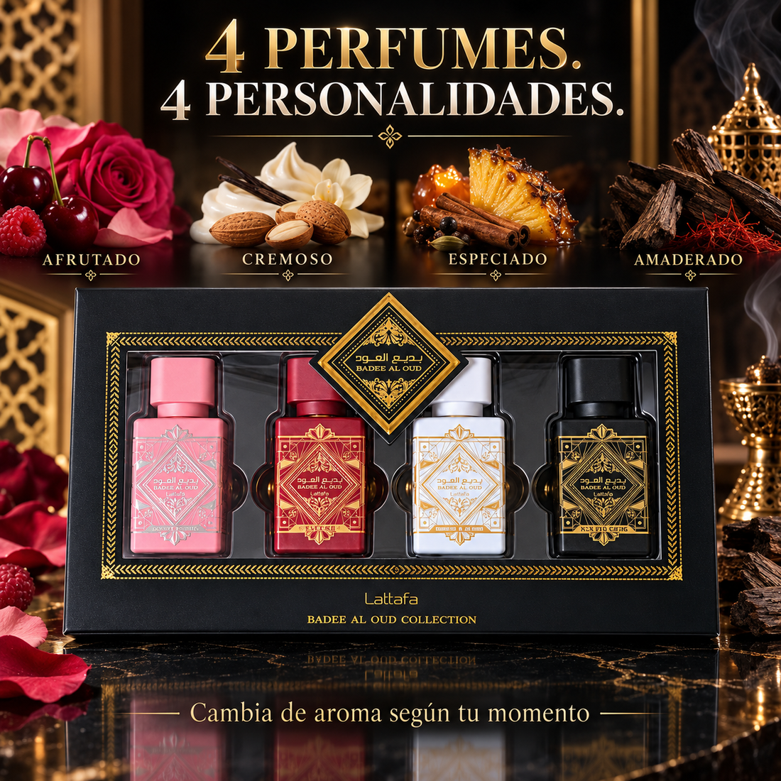Lattafa – Set de Perfumes para Hombre Bade'e Al Oud 4 x 25 ml