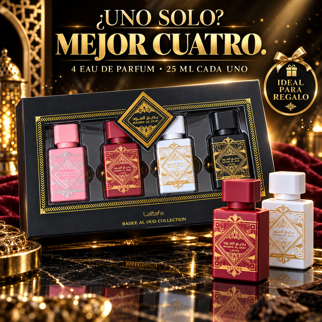 Lattafa – Set de Perfumes para Hombre Bade'e Al Oud 4 x 25 ml
