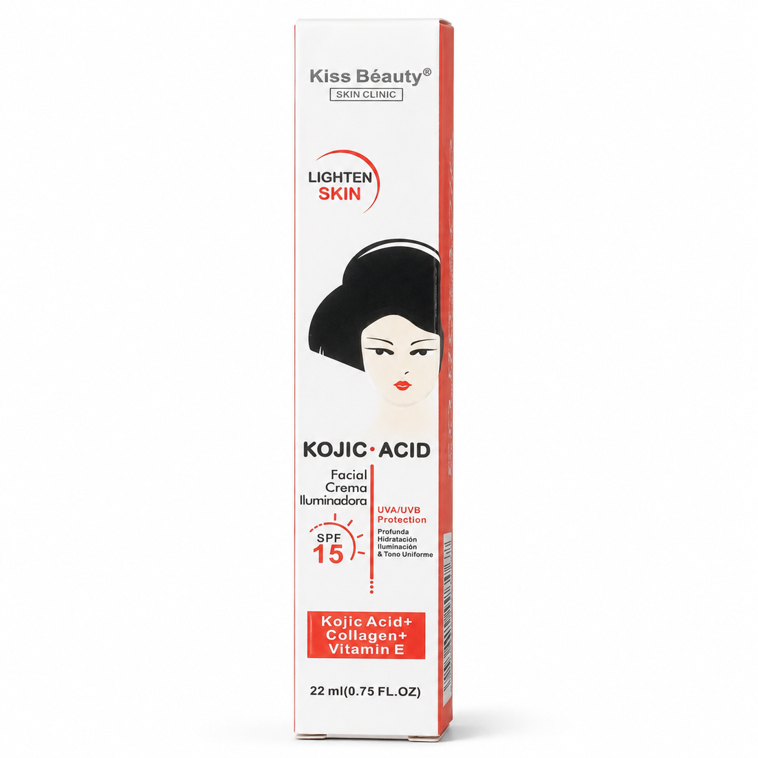 Kiss Beauty – Crema Facial Iluminadora SPF 15 para Todo Tipo de Piel 22 ml