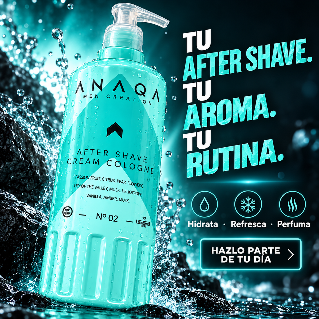 ANAQA – Crema After Shave para Hombre Hidratante Nº 02 470 ml