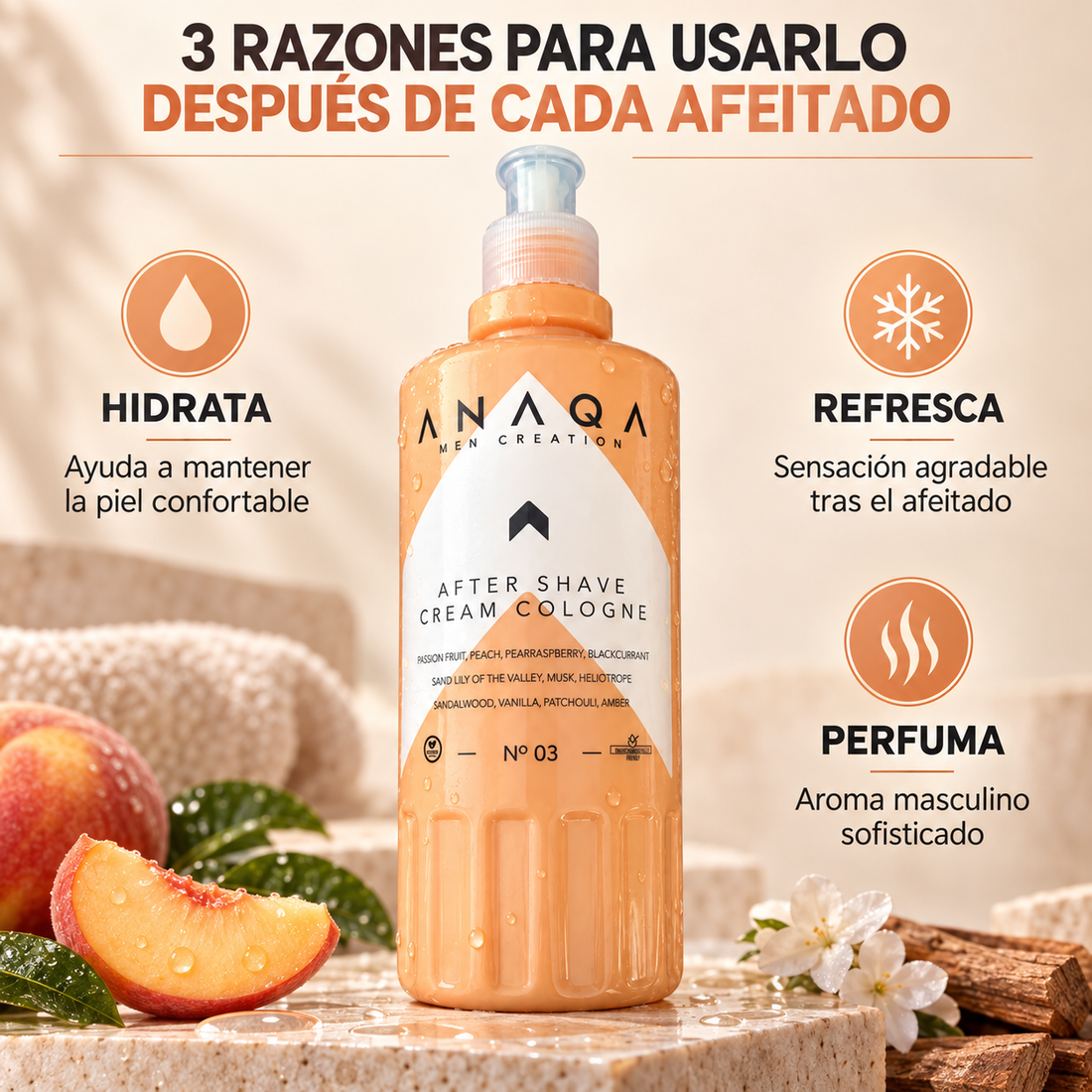 ANAQA – After Shave Hidratante para Cara y Cuello Nº 03 470 ml