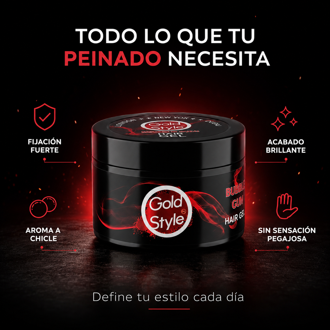 Gold Style – Gel Fijador para el Cabello de Fijación Fuerte 450 ml