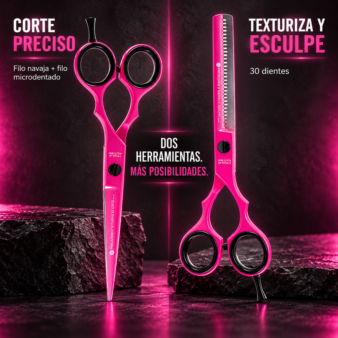 Bifull – Pack Tijeras de Peluquería Corte y Esculpir 6"