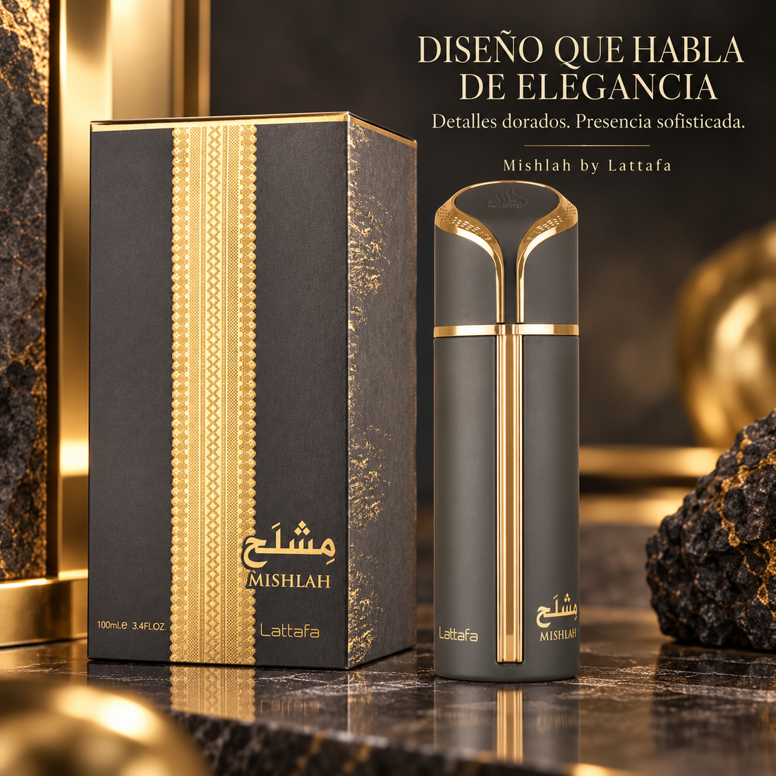 Lattafa – Perfume Unisex Amaderado Especiado Mishlah 100 ml