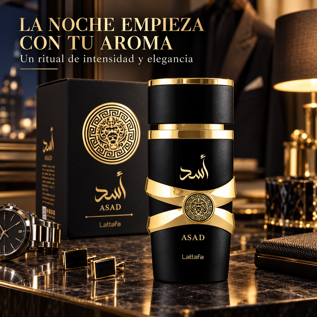 Lattafa – Perfume para Hombre Oriental Amaderado Asad 100 ml