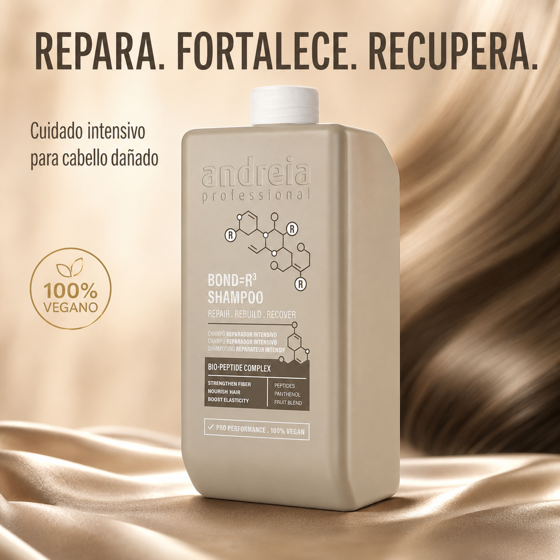 Andreia Professional – Bond=R³ Champú reparador para cabello dañado 1000ml