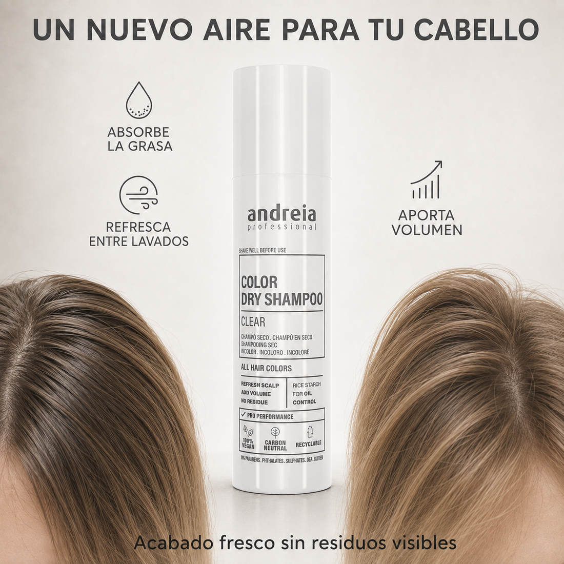 Andreia – Champú seco para retoques y volumen 150 ml