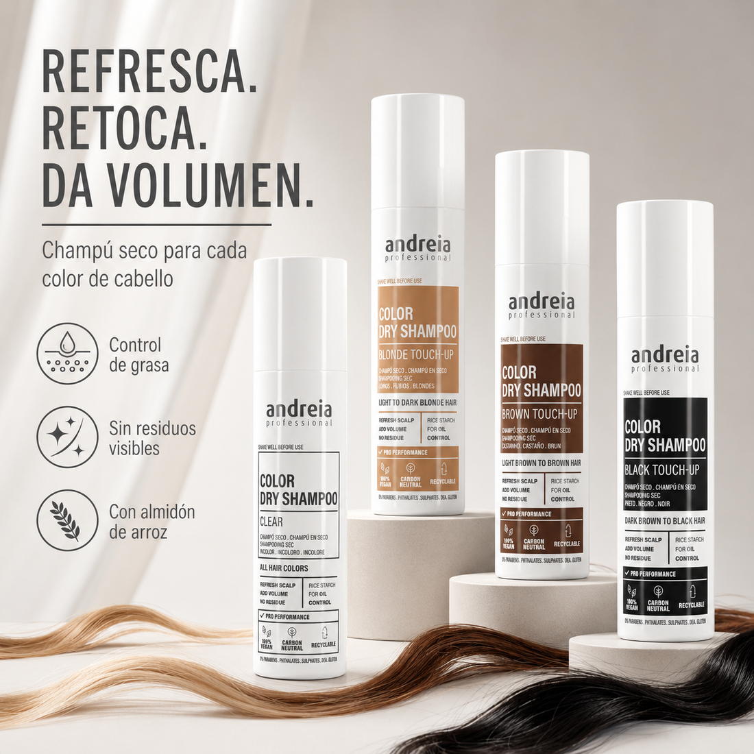 Andreia – Champú seco para retoques y volumen 150 ml