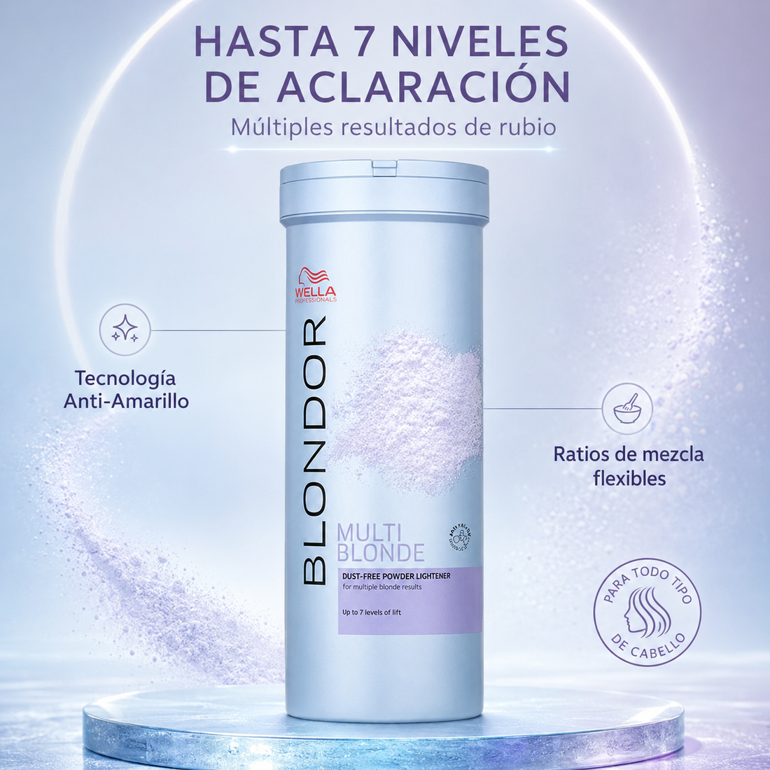 Wella – Polvo decolorante para cabello hasta 7 niveles 400 g