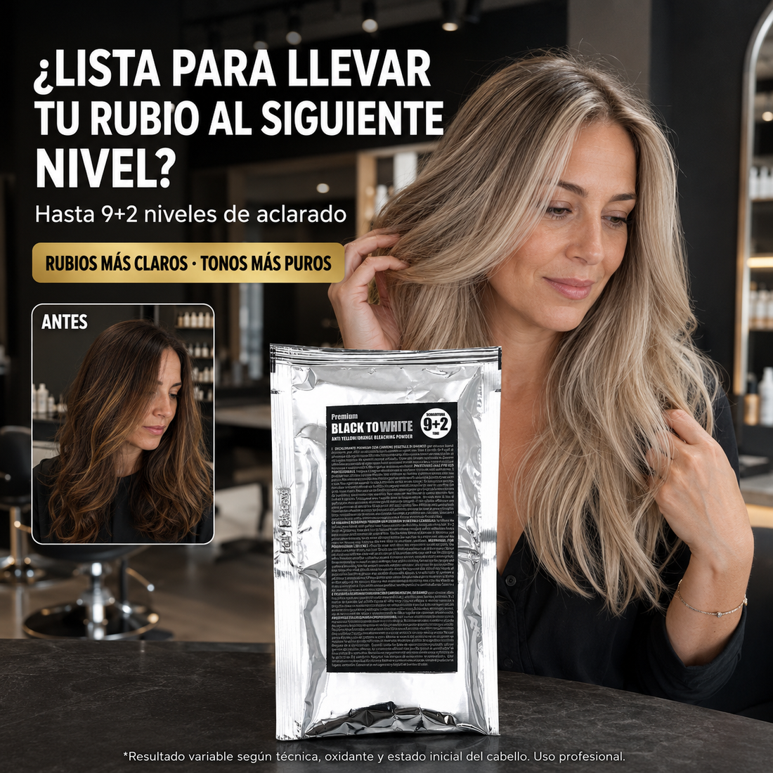 KayPro – Polvo Decolorante para Cabello Black To White hasta 11 Niveles 50 g