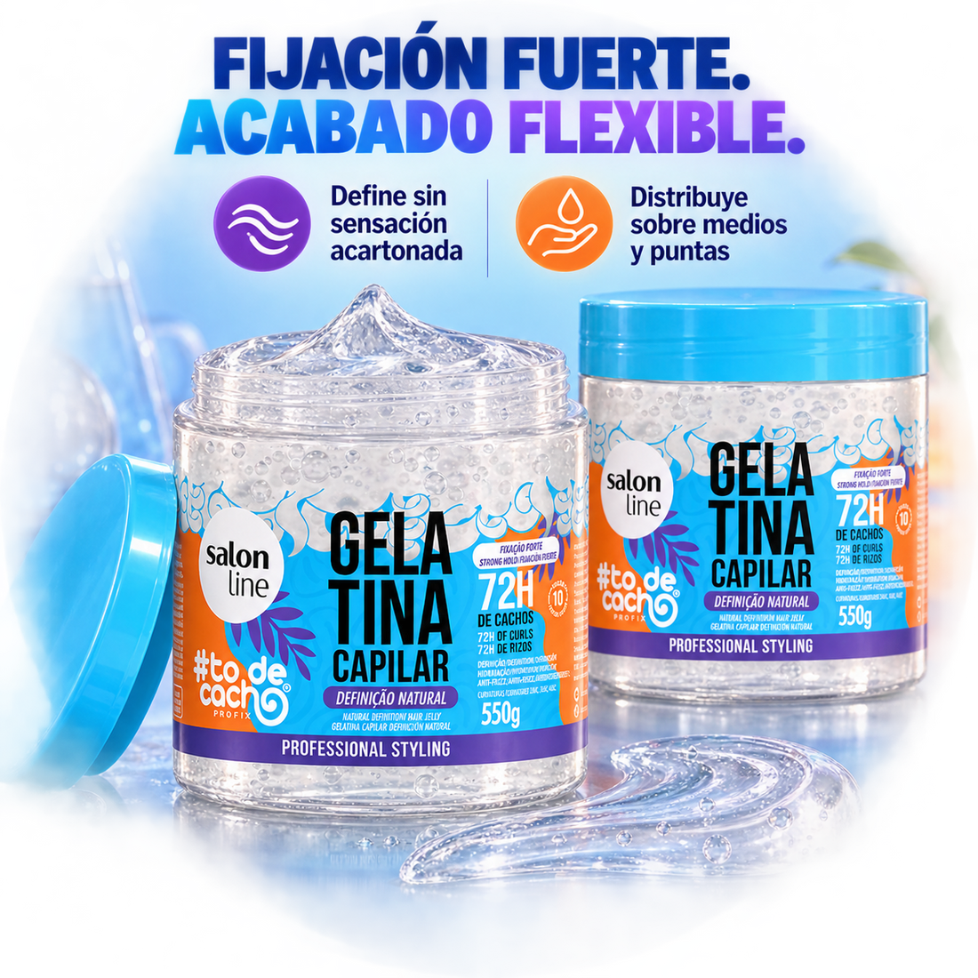 Salon Line – Gelatina para Rizos de Fijación Fuerte 72h 550 g