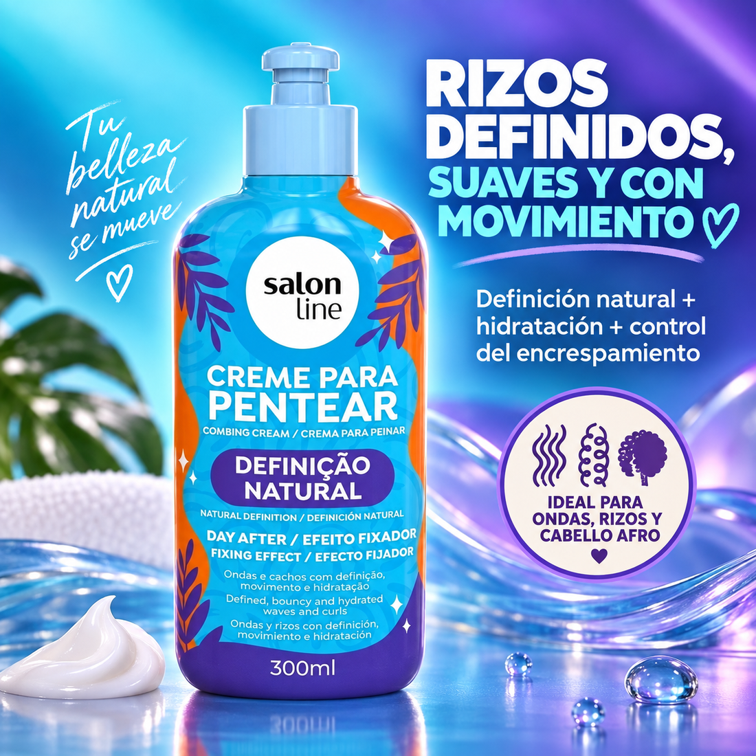 Salon Line – Crema para Peinar Cabello Rizado con Definición Natural 300ml