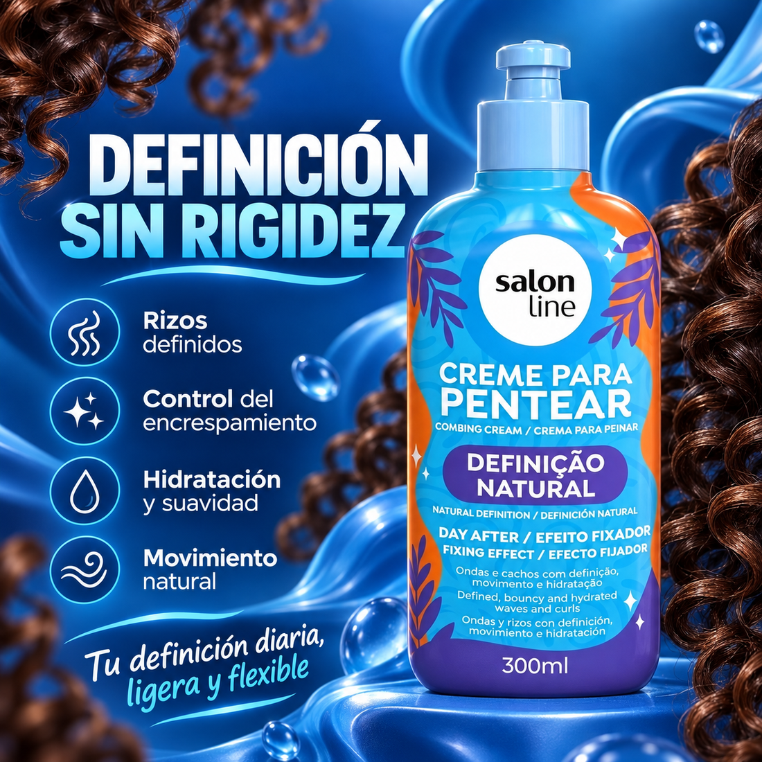 Salon Line – Crema para Peinar Cabello Rizado con Definición Natural 300ml