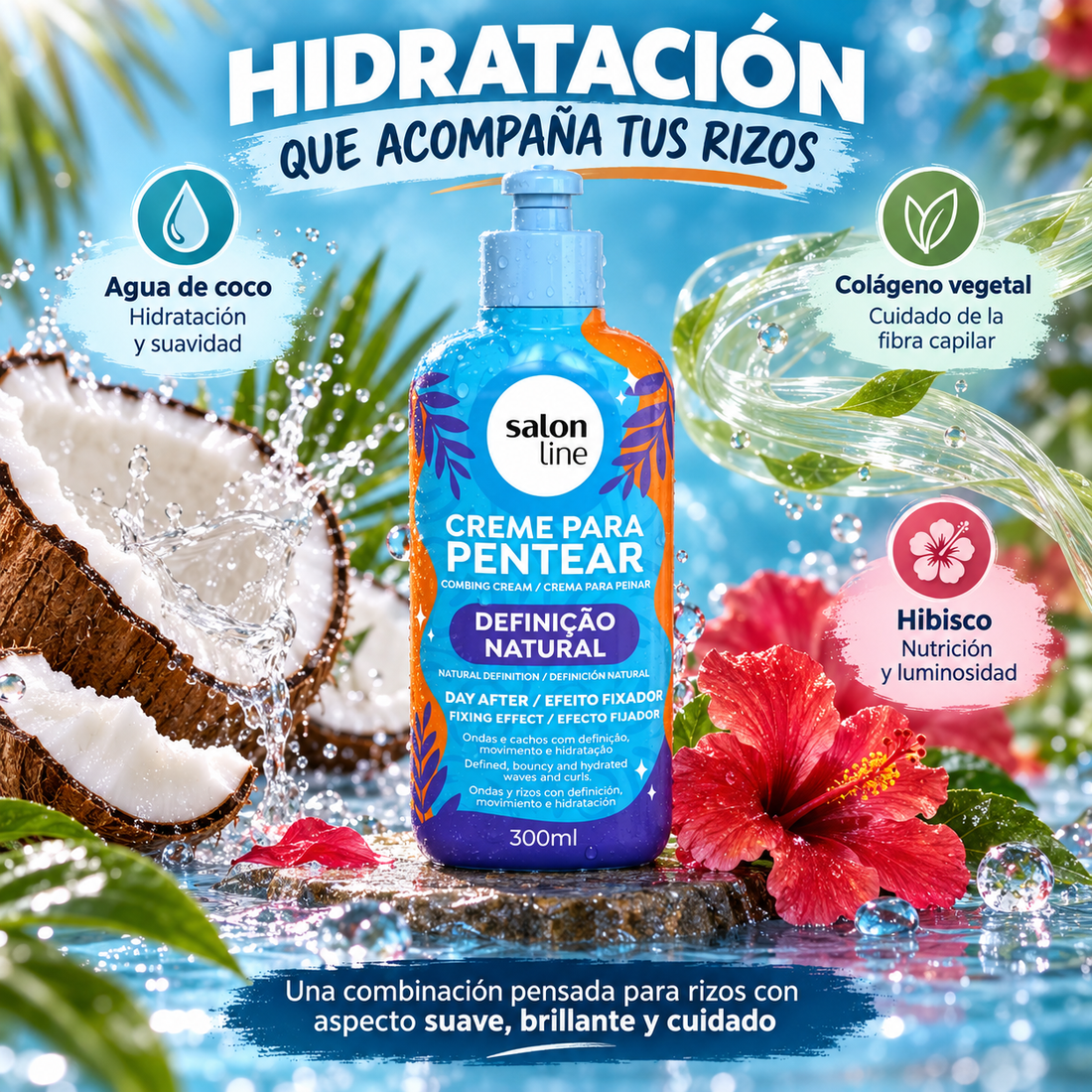 Salon Line – Crema para Peinar Cabello Rizado con Definición Natural 300ml