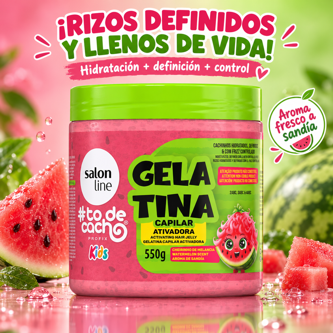Salon Line – Gelatina capilar para rizos con control del frizz 550 g