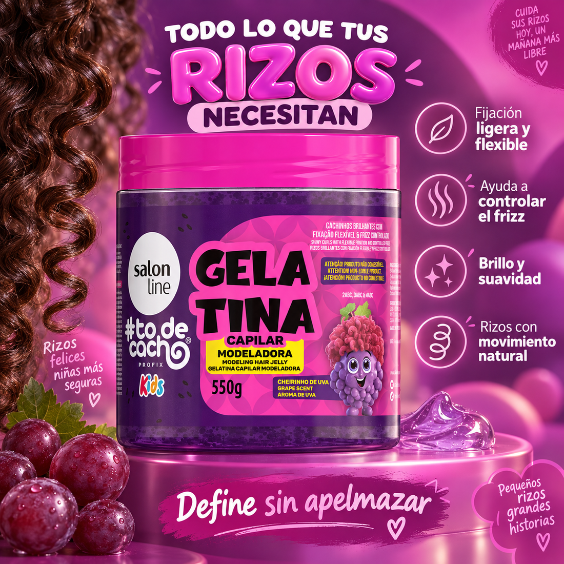 Salon Line – Gelatina capilar para rizos con fijación flexible 550 g