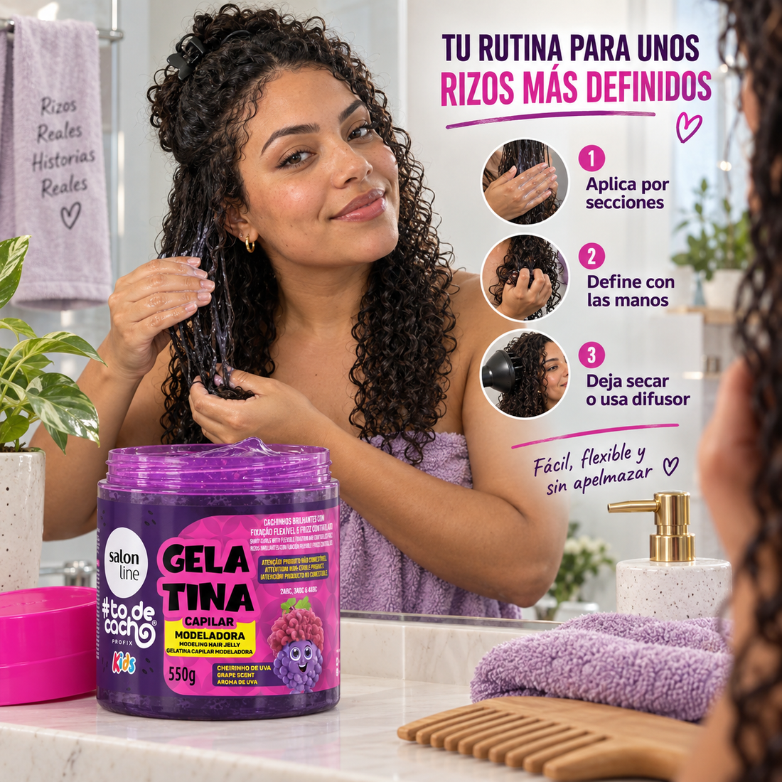 Salon Line – Gelatina capilar para rizos con fijación flexible 550 g