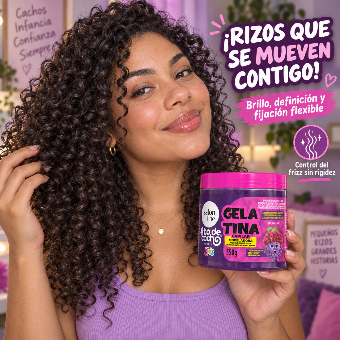 Salon Line – Gelatina capilar para rizos con fijación flexible 550 g