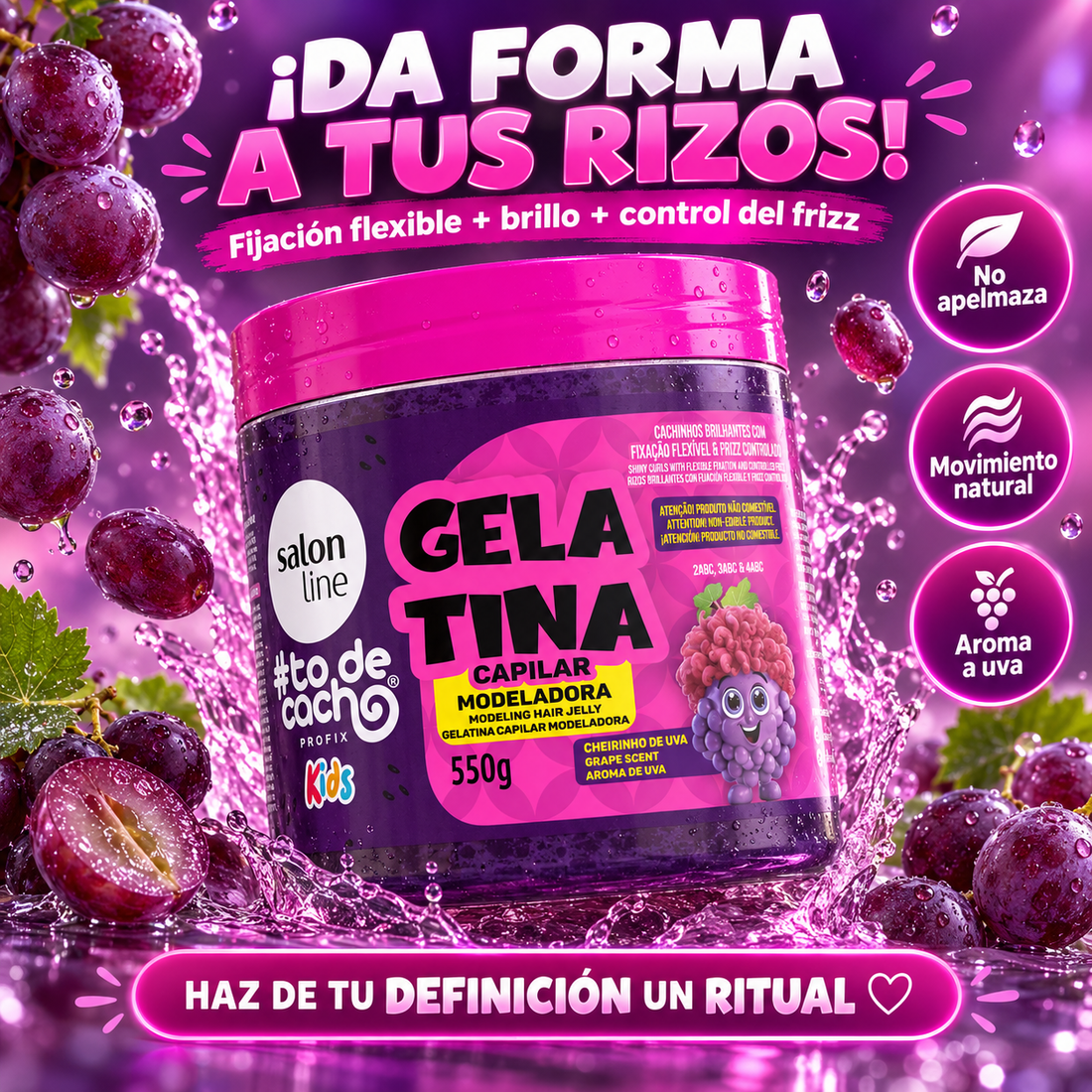 Salon Line – Gelatina capilar para rizos con fijación flexible 550 g