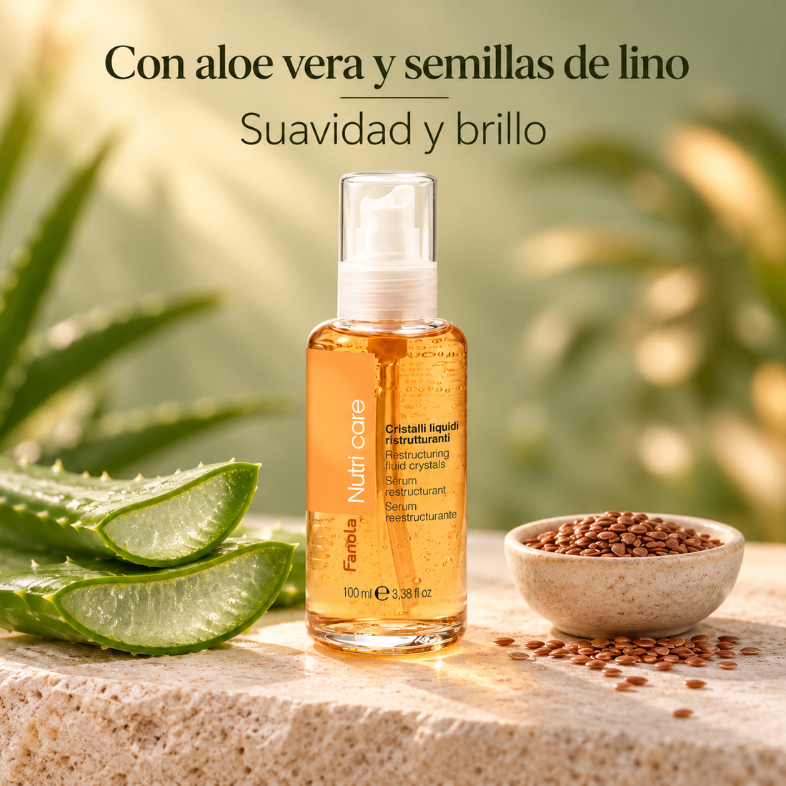 Fanola – Sérum para cabello rizado Cristales Líquidos Nutri Care 100 ml