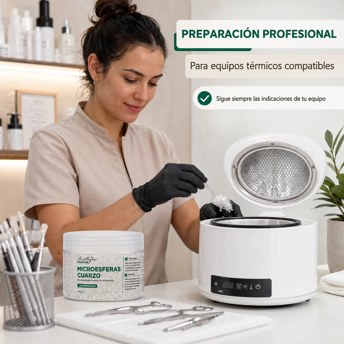 Be Shyne Professional – Microesferas para Esterilizador Térmico 400 g 2Unidades