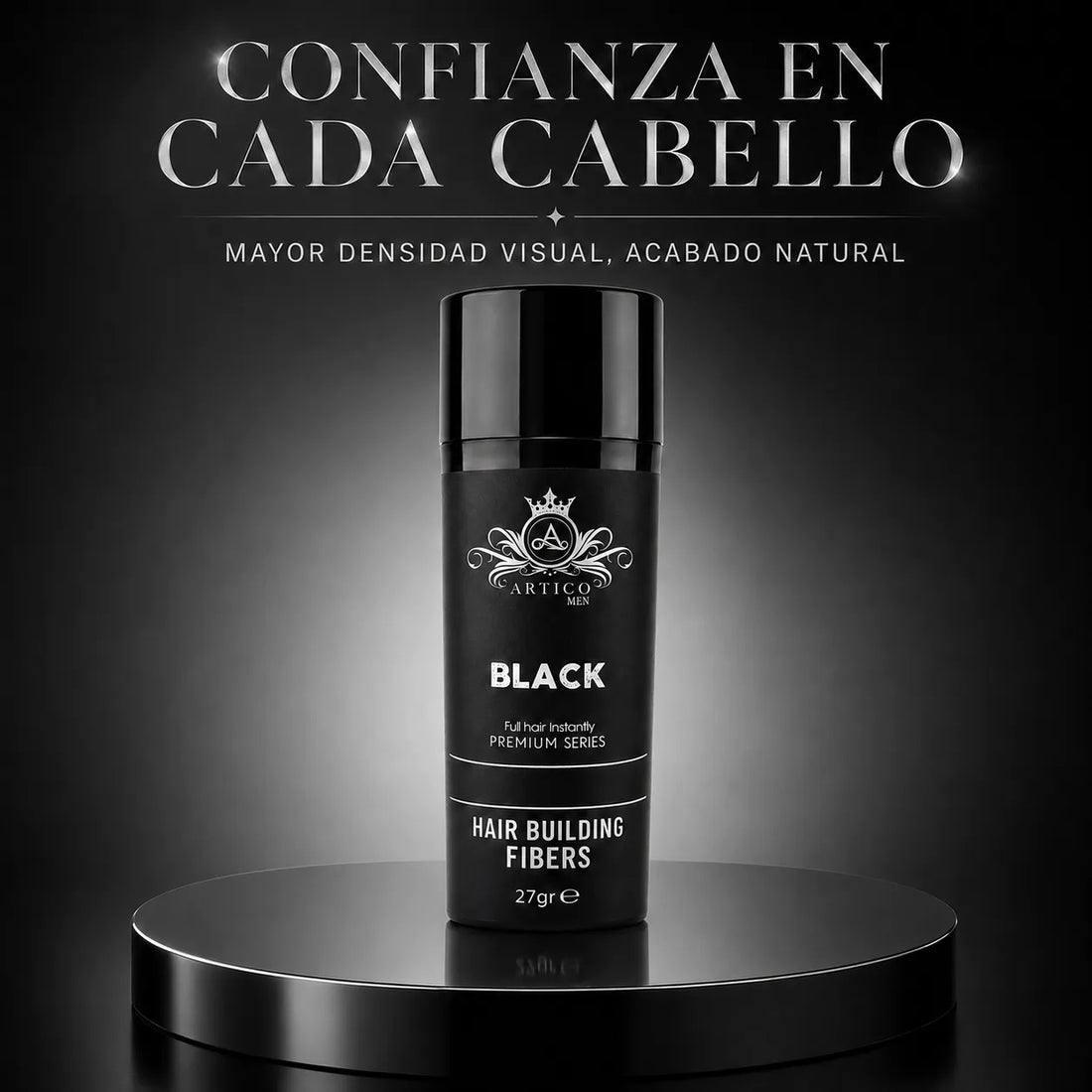 Ártico Men – Fibra capilar negra para mayor densidad visual 27 g